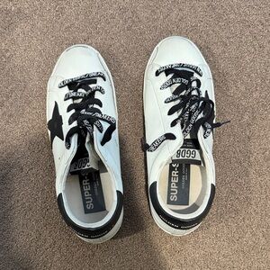 Golden Goose White and Black Sneakers